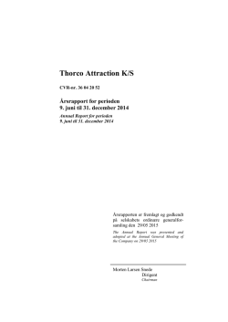 Thorco Attraction K/S - CVR - Offentliggjorte regnskaber