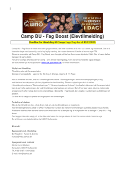 Camp BU - Fag Boost (Elevtilmelding