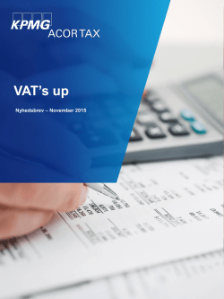 VAT`s up November 2015