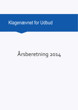 Klagenævnet for Udbud - Årsberetning 2014
