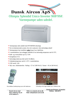 Unico Inverter 9HP datablad - Dansk