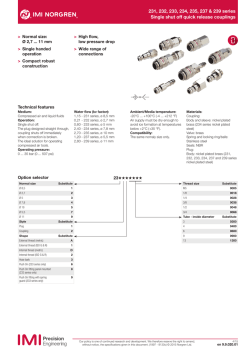 231, 232, 233, 234, 235, 237 & 239 series Single shut off