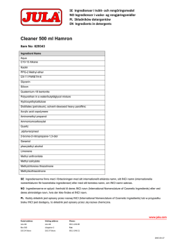 Ingredienser i tvätt- och rengöringsmedel (257 kB - pdf)