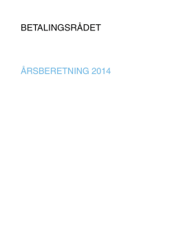 Betalingsrådets årsberetning for 2014