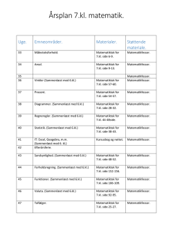 Årsplan 7.kl. matematik.