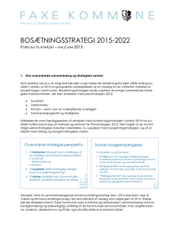 Bosætningsstrategi Endeligt forslag maj 2015