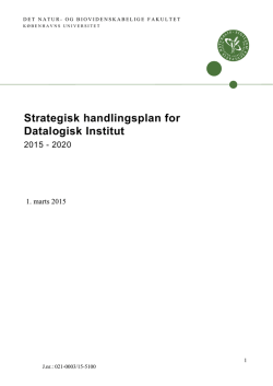 Strategisk handlingsplan for DIKU 2015-2020