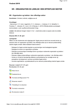 m5 - organisation og ledelse i den offentlige sektor
