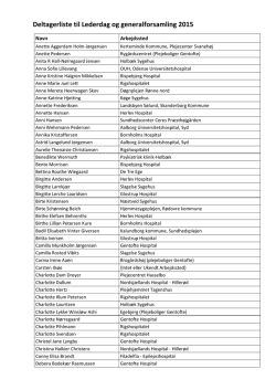 Deltagerliste til Lederdag og generalforsamling 2015