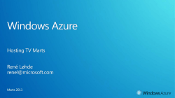 Windows® Azure™ EBC Presentation