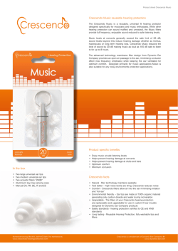 Product sheet Crescendo Music Ear Plugs