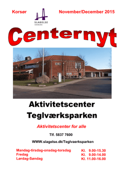 Centernyt november og december 2015 - Aktivitetscentre
