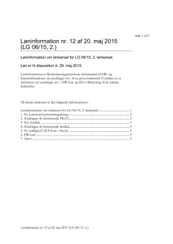 Løninformation nr. 12 af 20. maj 2015
