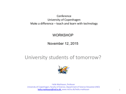 University students of tomorrow? - Make a difference