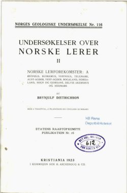 NORSKE LERER - Norges geologiske undersøkelse