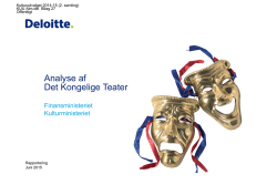 Rapport om analyse af Det Kongelige Teater 2015