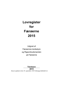 Lovregister for Færøerne 2015