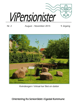 Seniorbladet ViPensionister - august 2015