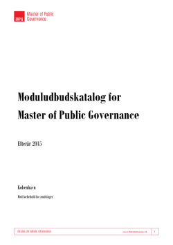 Moduludbudskatalog for Master of Public Governance