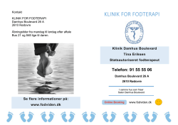 KLINIK FOR FODTERAPI - Klinik Damhus Boulevard Tina Eriksen