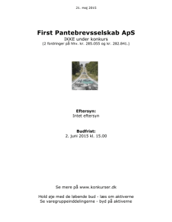 First Pantebrevsselskab ApS