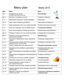 Menu plan