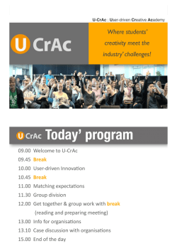 U-CrAc UDI 2015 - User-Driven Creative Academy
