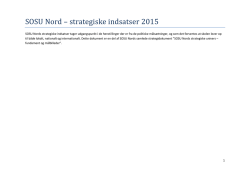 SOSU Nord – strategiske indsatser 2015
