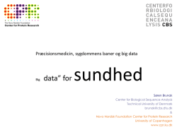 Foredrag 4, Præcisionsmedicin, Sygdommens Baner og Big Data