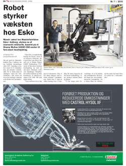 Robot styrker væksten hos Esko