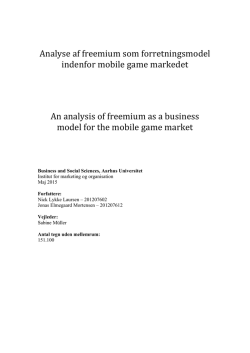 Analyse af freemium som forretningsmodel indenfor mobile