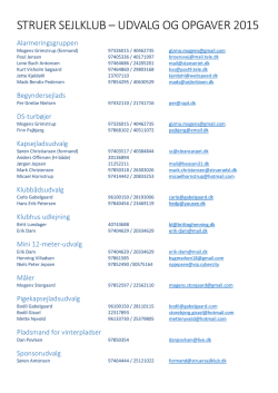 STRUER SEJLKLUB – UDVALG OG OPGAVER 2015