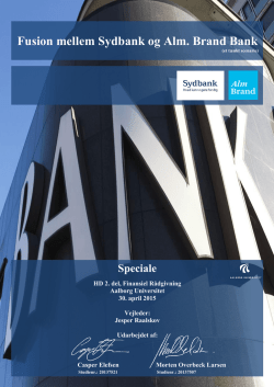 Fusion mellem Sydbank og Alm. Brand Bank