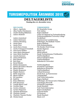 Deltagerliste (pr. 16. december 2015)