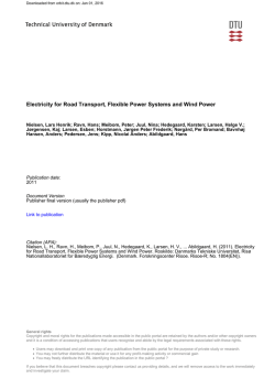 Electricity for Road Transport, Flexible Power Systems