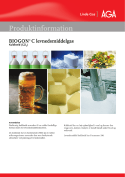 Produktinformation BIOGON® C levnedsmiddelgas