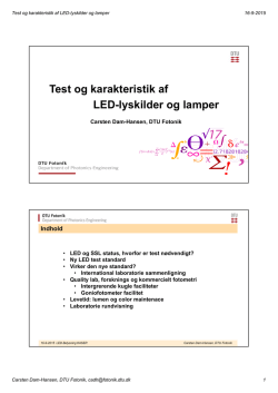 Test og karakteristik af LED-lyskilder og lamper