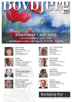 Kunstudstilling juli 2015 på Bovbjerg Fyr