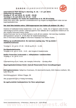 International FEIF Kåring 4 i Herning. D. 16. – 17. juli 2015