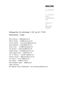 Deltagerliste fra Workshop 1 d.8. juli kl. 17