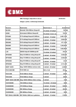 29-09-2015 Nummer. Beskrivelse 2. Antal Enhed BA1000 25