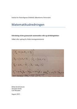 Matematikudredningen 2015 - Institut for Naturfagenes Didaktik