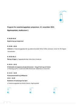 Program for anæstesisygepleje symposium, 12