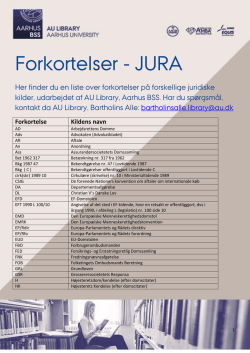 Forkortelser - JURA - Aarhus University Library
