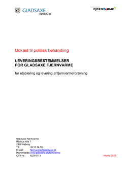 2. Bilag 2: Leveringsbestemmelser for Gladsaxe Fjernvarme