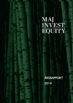 ÅRSRAPPORT 2014 - Maj Invest Group
