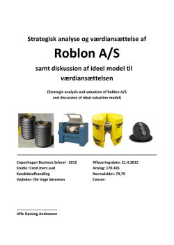 Roblon A/S - StudentTheses@CBS