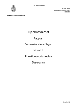 Fagplan Funktionsuddannelses Dysekanon, Modul 1