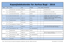 Kapsejladskalender for Aarhus Bugt - 2016