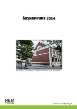 Årsrapport 2014 - NEM Forsikring